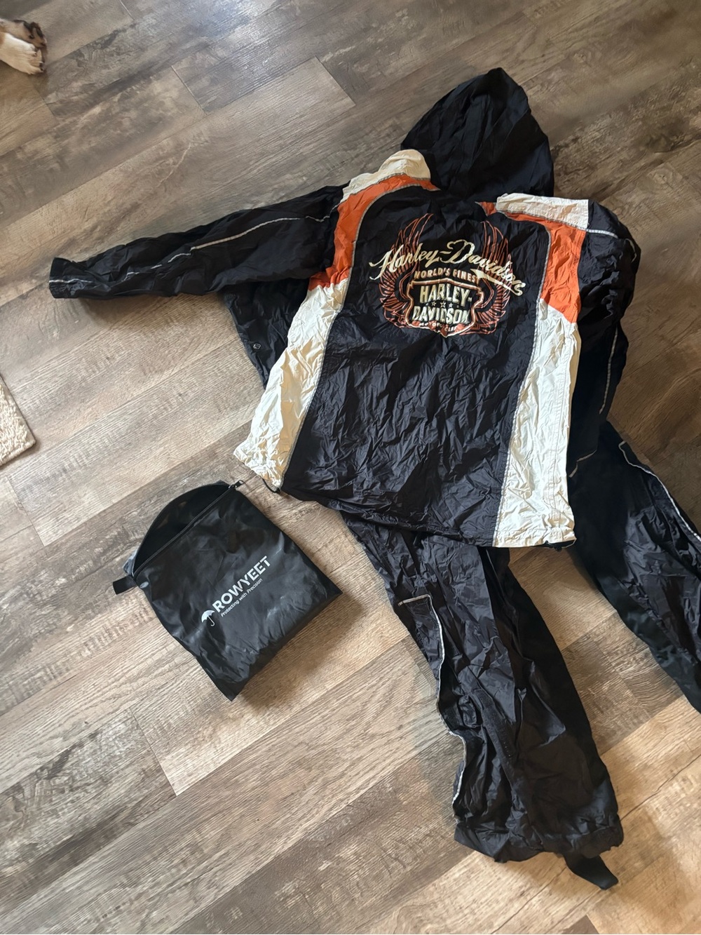 Harley-Davidson Kids Black & Orange Hooded Rain suit